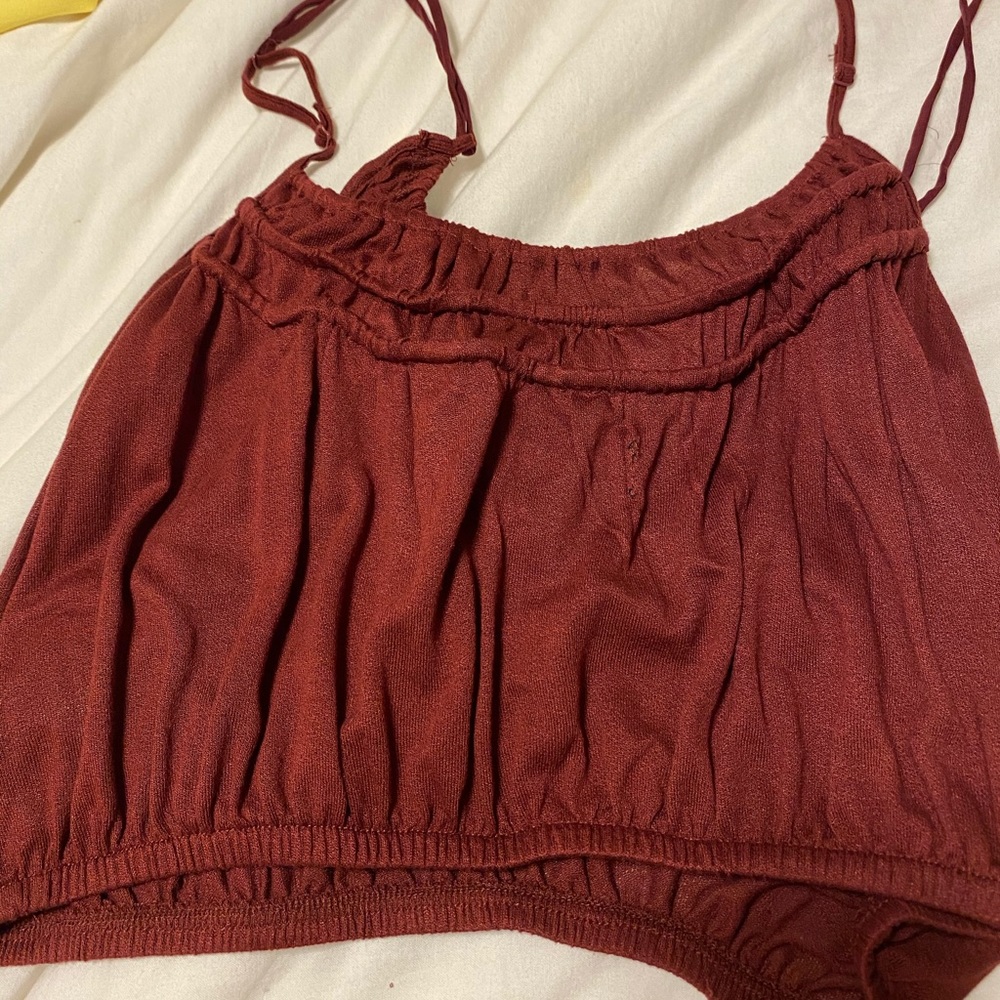 cranberry colored top from urban